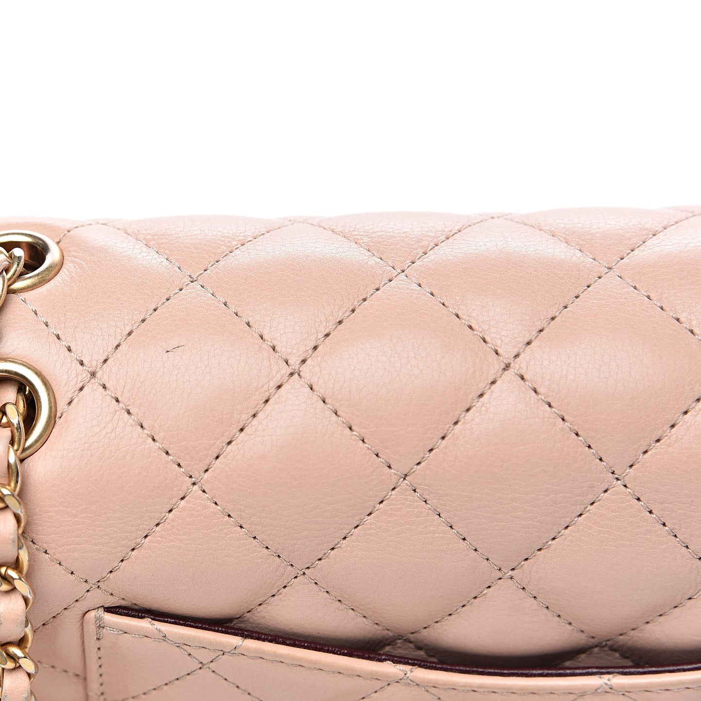 Calfskin Quilted Mini Rock The Corner Flap Pink