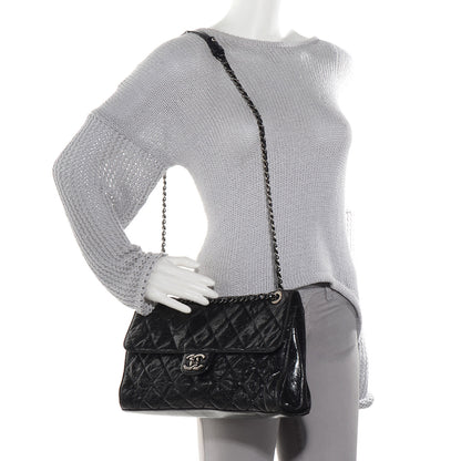 Chanel Crumpled Grained Calfskin CC Crave Jumbo Flap Black 2 of 8