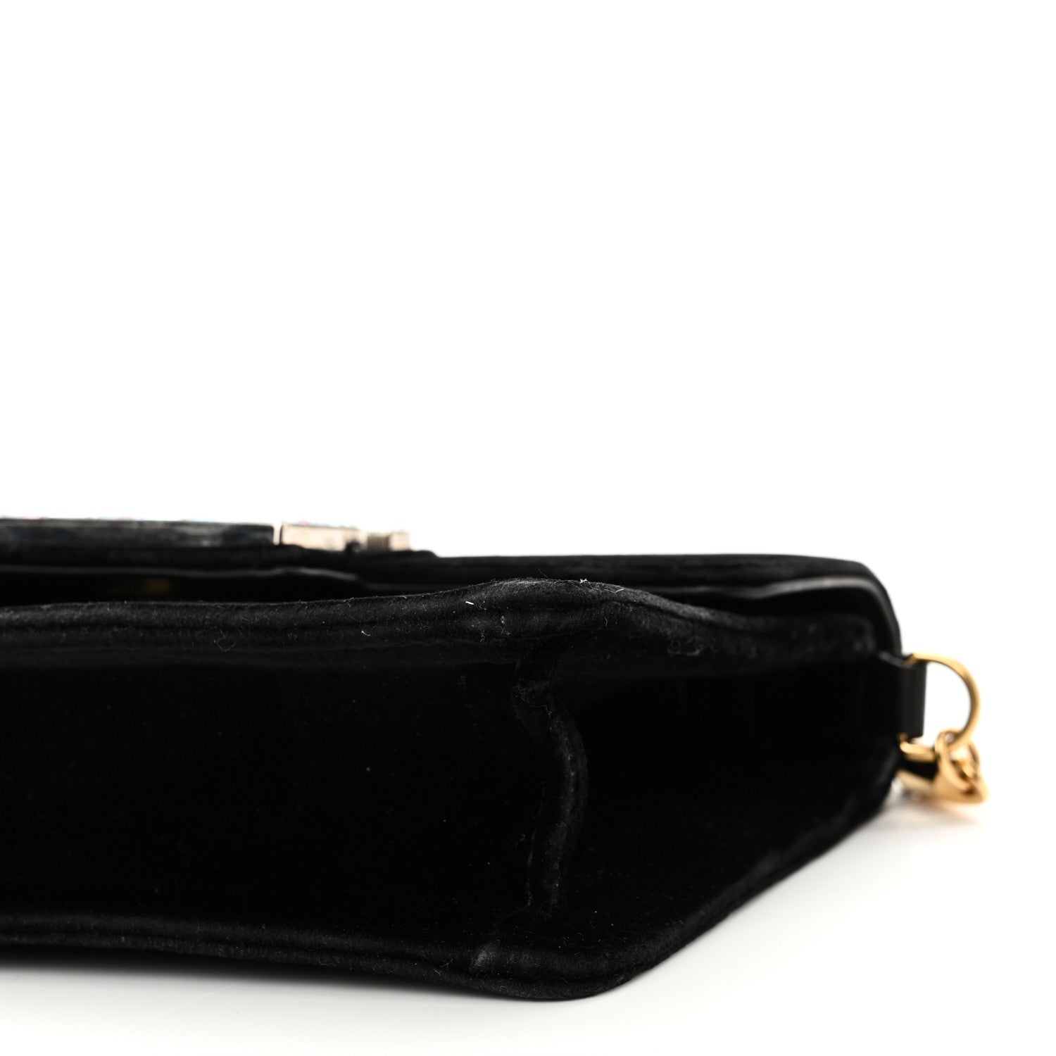 Gucci Velvet Crystal Square G Shoulder Bag Black 10 of 10