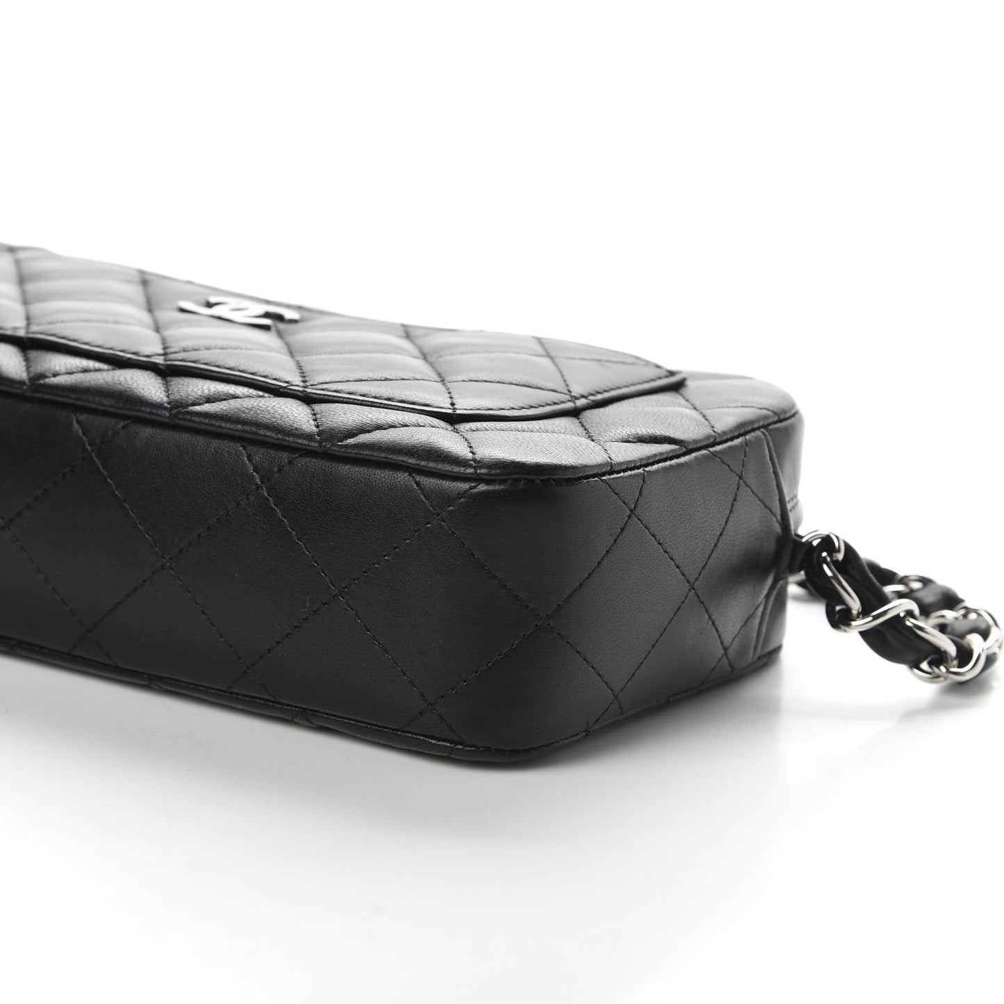 Lambskin Quilted Timeless Camera Case Black