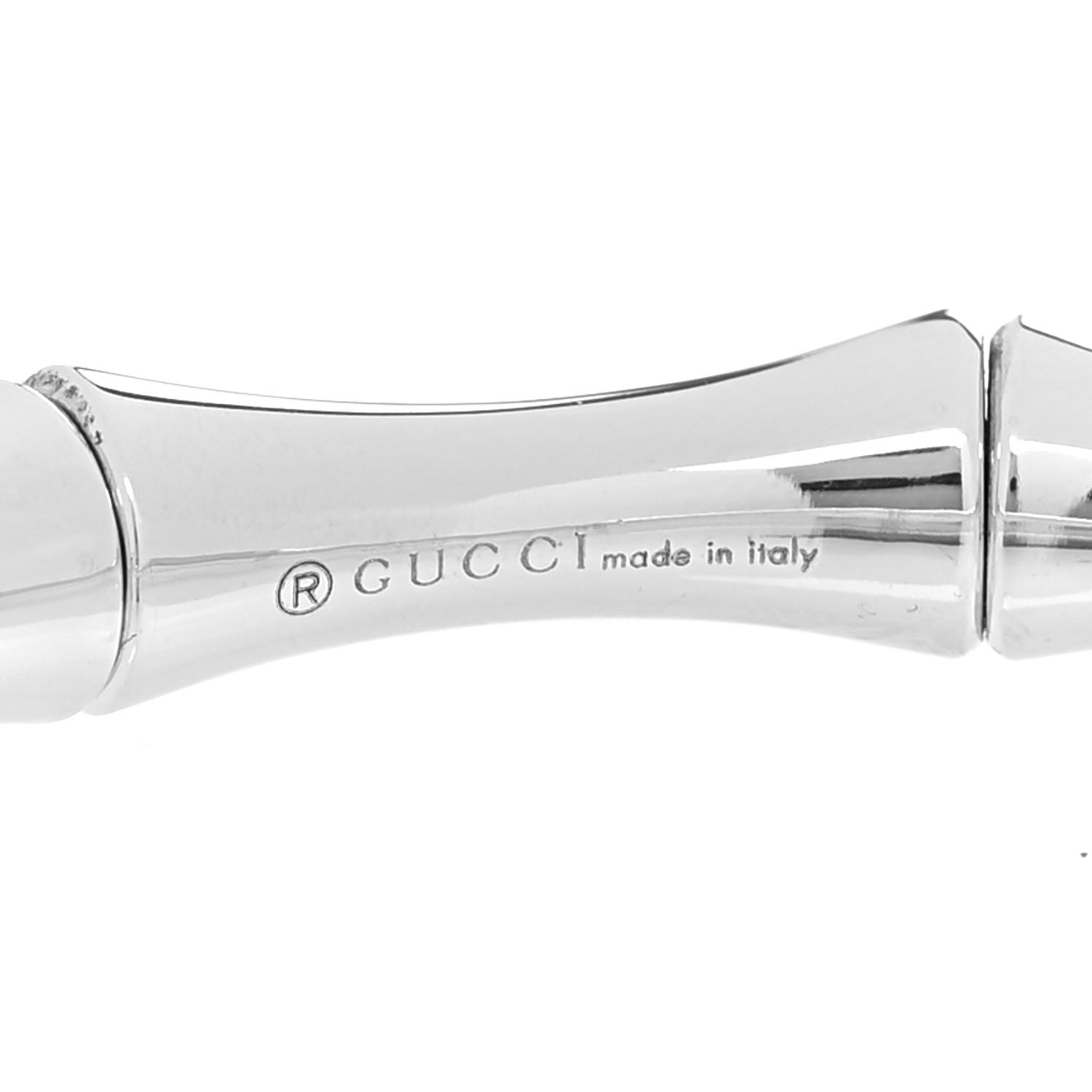 Gucci 18K White Gold Medium Bamboo Spring Bracelet 18 4 of 7