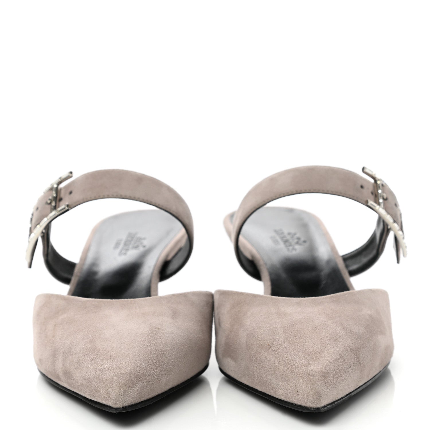 Hermes Suede Goatskin Blink Mules 36.5 Beige Rose 2 of 9