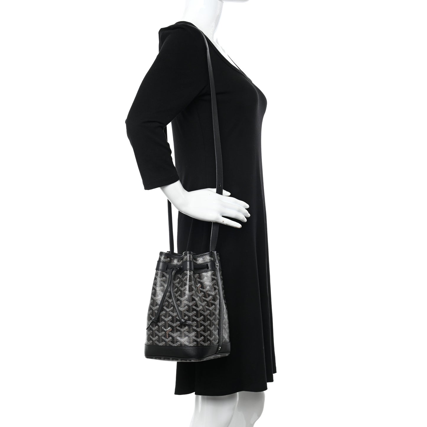 Goyardine Petit Flot Bucket Bag PM Black