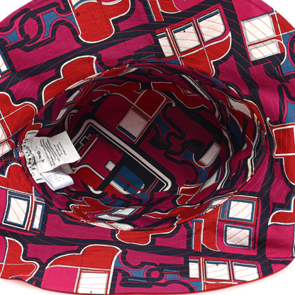 Hermes Cotton Twilly Bucket Hat 56 Red Multicolor 7 of 8
