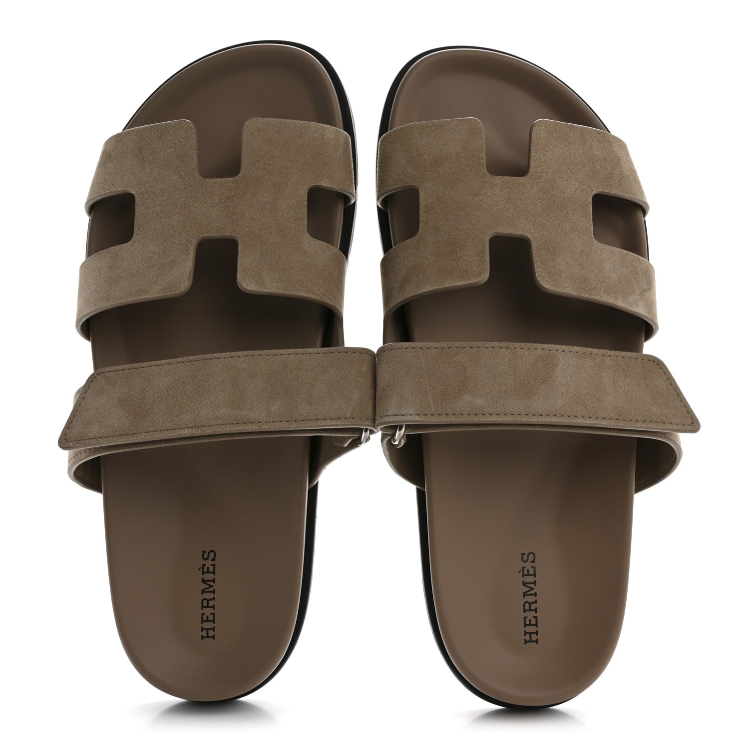 Hermes Suede Goatskin Womens Chypre Sandals 39 Beige Sable 2 of 10