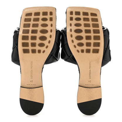 Bottega Veneta Nappa Maxi Intrecciato Lido Flat Sandals 40 Black 6 of 8