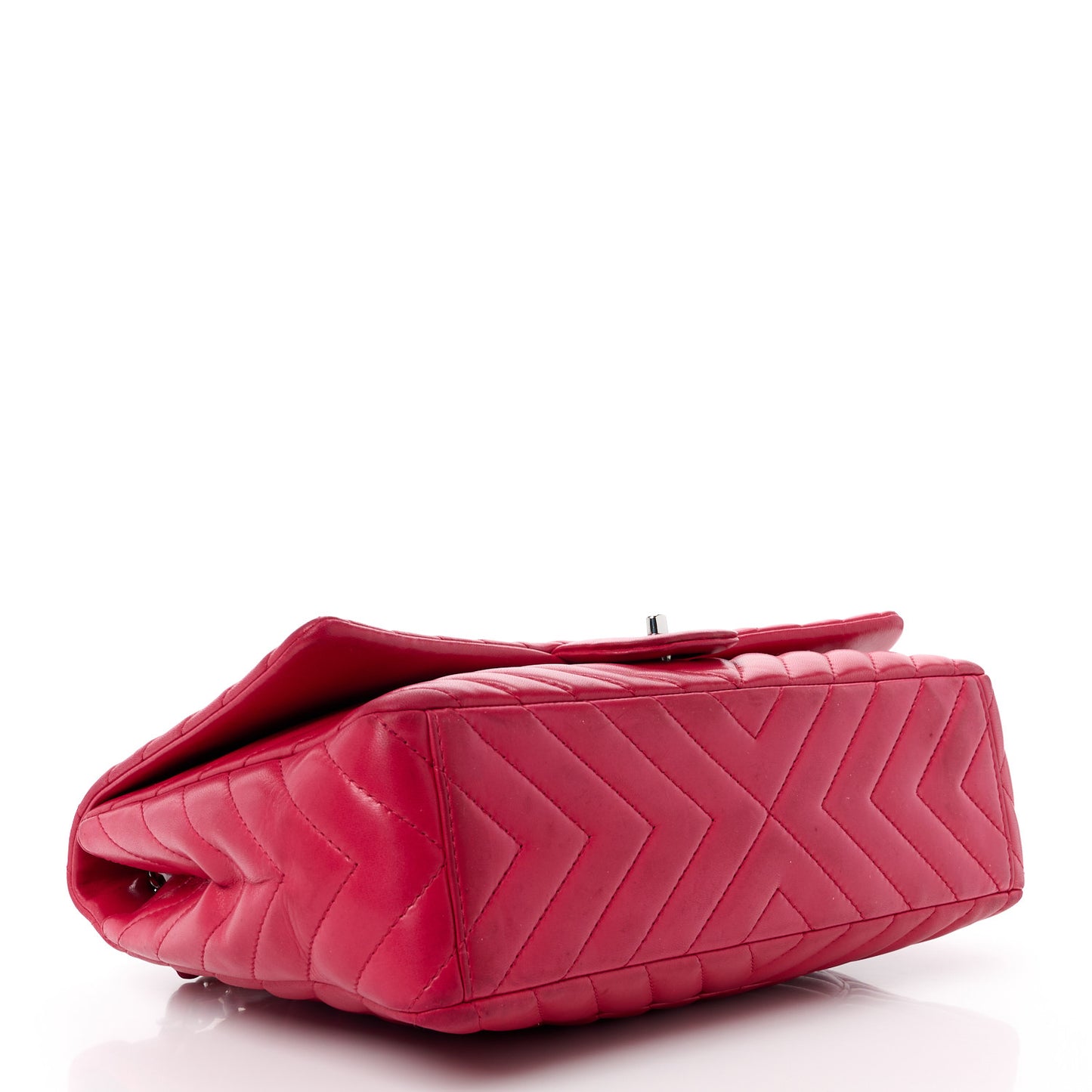 Lambskin Chevron Quilted Maxi Single Flap Red