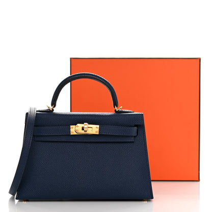 Hermes Epsom Mini Kelly Sellier 20 Bleu Navy 12 of 12