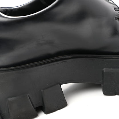 Prada Spazzolato Rois Monolith 55mm Derby Loafers 38 Black 12 of 12