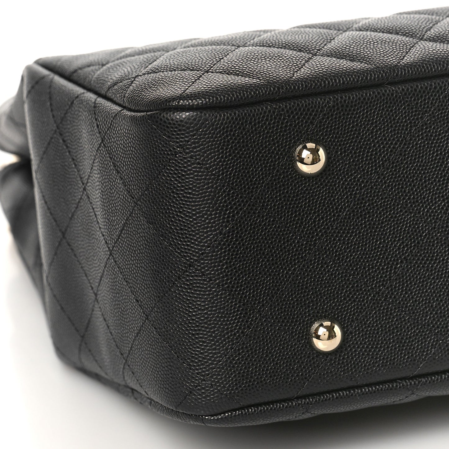 Caviar Quilted Large Shopping Tote Black