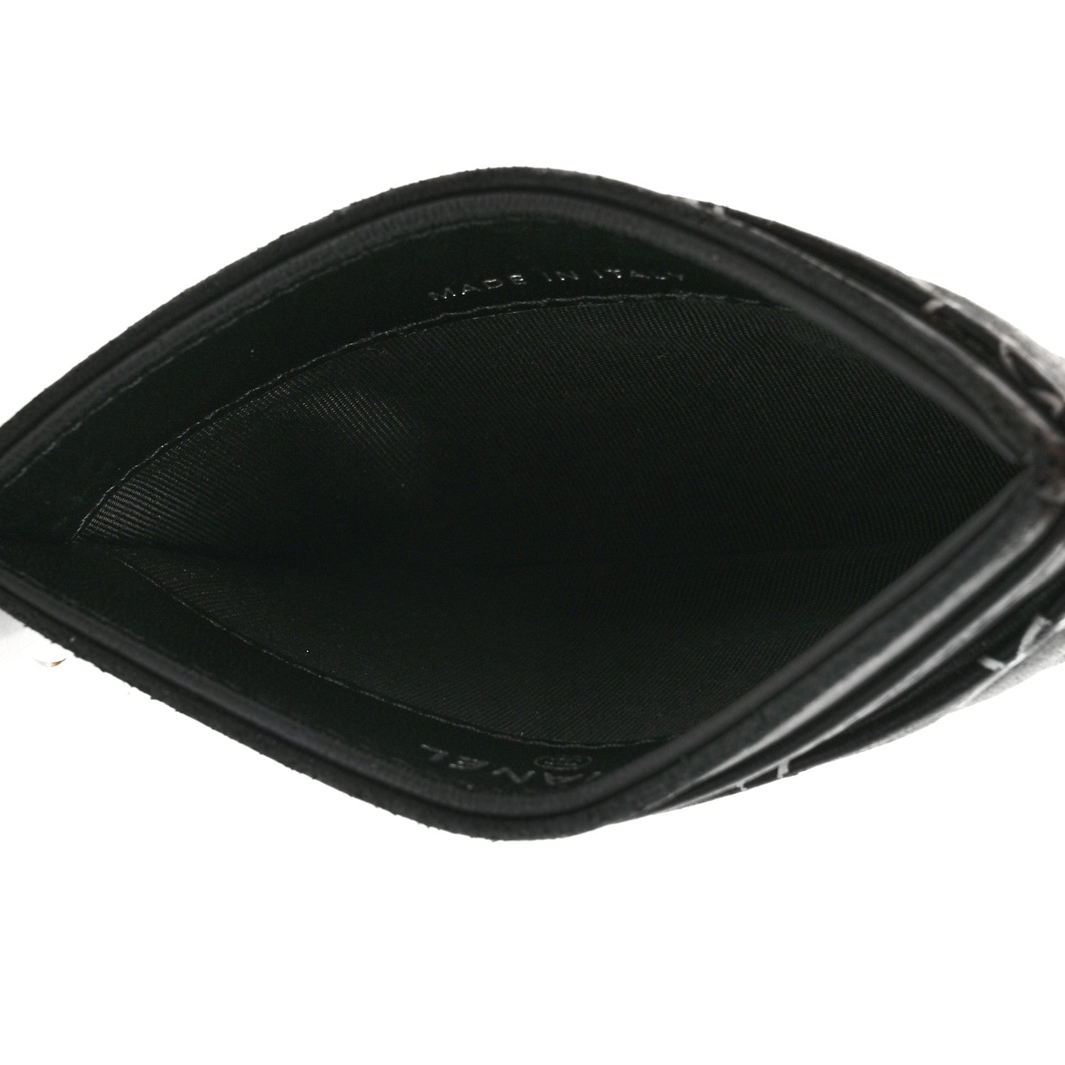 Chanel Lambskin Camellia Embossed Card Holder Black White 5 of 8