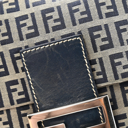 Fendi Zucchino Baguette Navy 12 of 13
