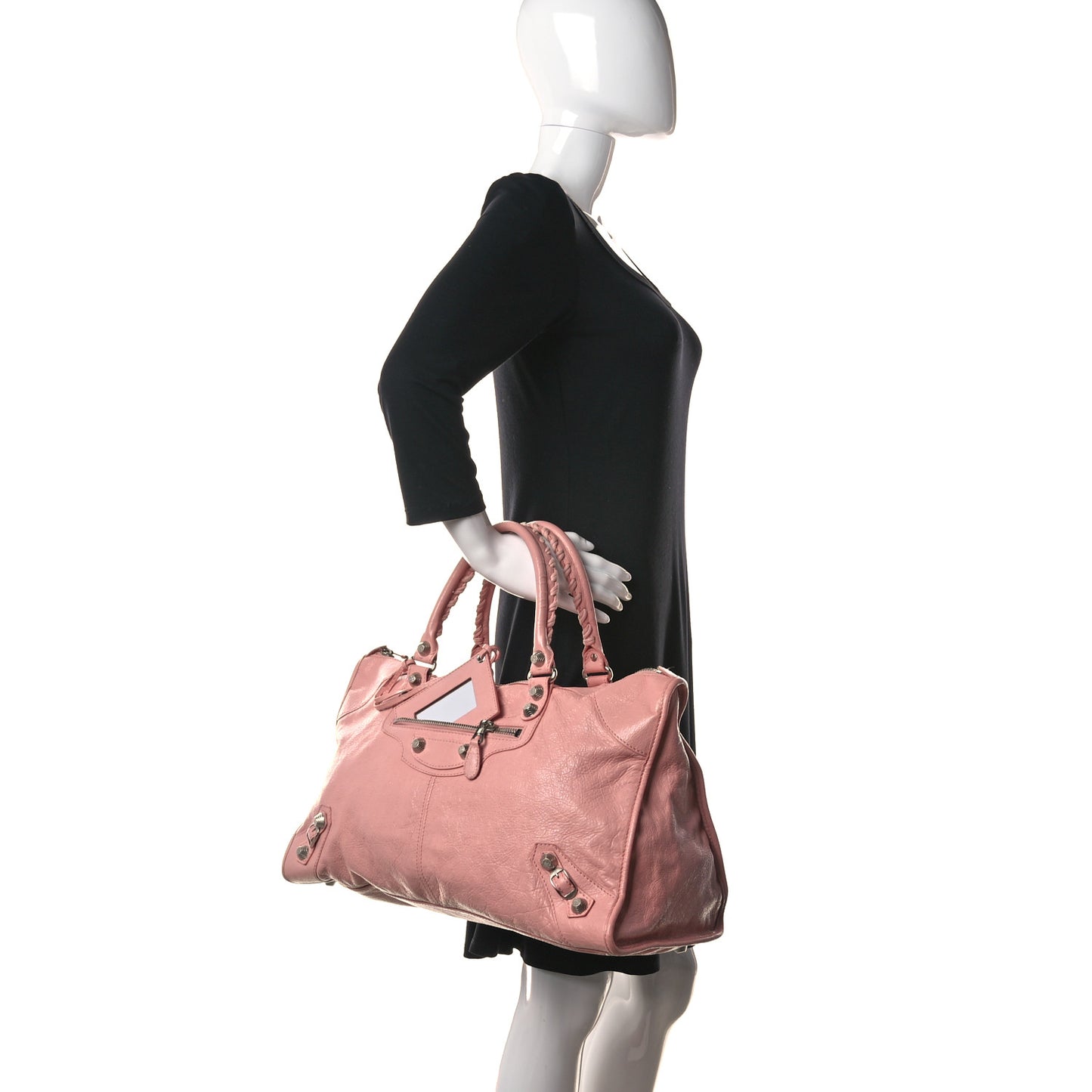 Agneau Giant 12 Silver Hardware Work Rose Peche