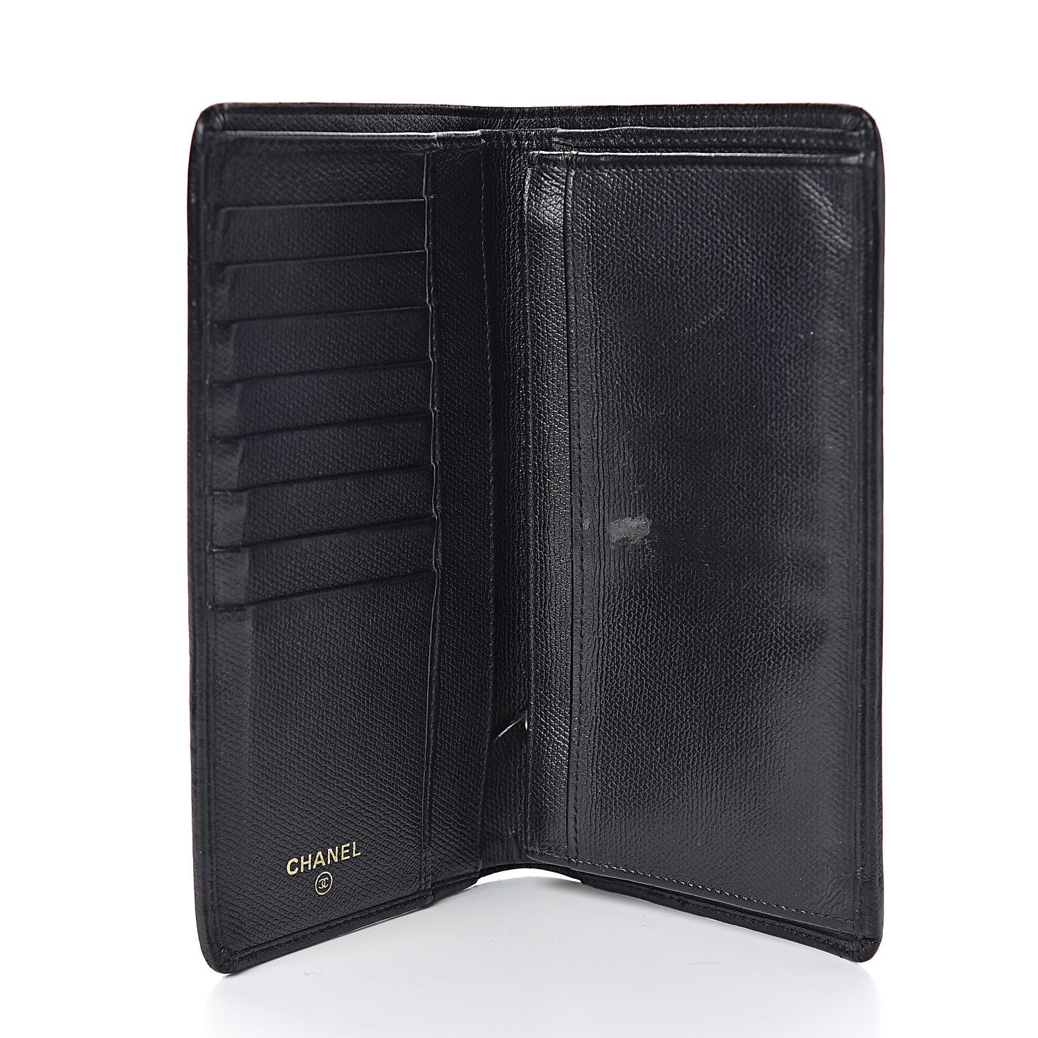Chanel Grained Calfskin CC Button Yen Wallet Black 5 of 14