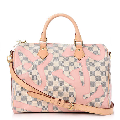 Louis Vuitton Damier Azur Tahitienne Speedy Bandouliere 30 Rose Ballerine 2 of 14