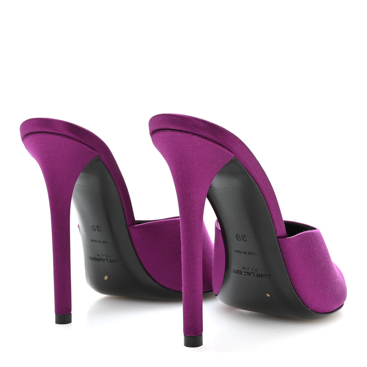 Saint Laurent Satin Goldie Mule Sandal 39 Cyclamen 5 of 10
