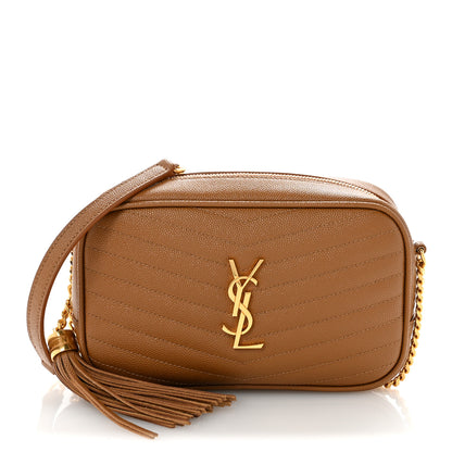 Saint Laurent Grain De Poudre Matelasse Monogram Mini Lou Camera Bag Dark Natural 1 of 12