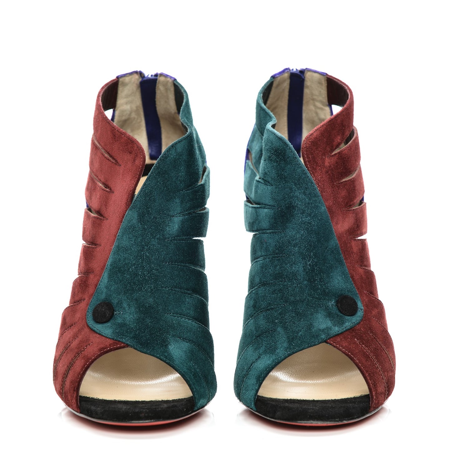Suede Toot Mignonne 100 Cutout Heels 40.5 Multi