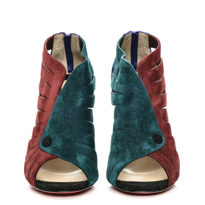 Christian Louboutin Suede Toot Mignonne 100 Cutout Heels 40.5 Multi 2 of 8