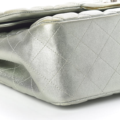 Chanel Metallic Lambskin Quilted Jumbo Double Flap Green 9 of 10