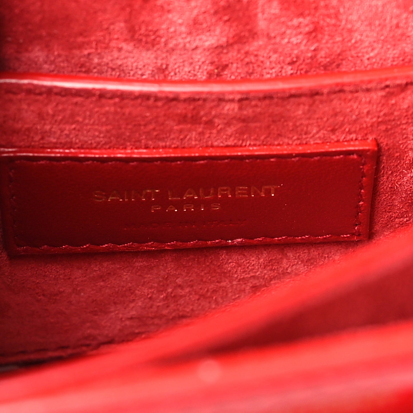 Patent Small Monogram Sunset Red