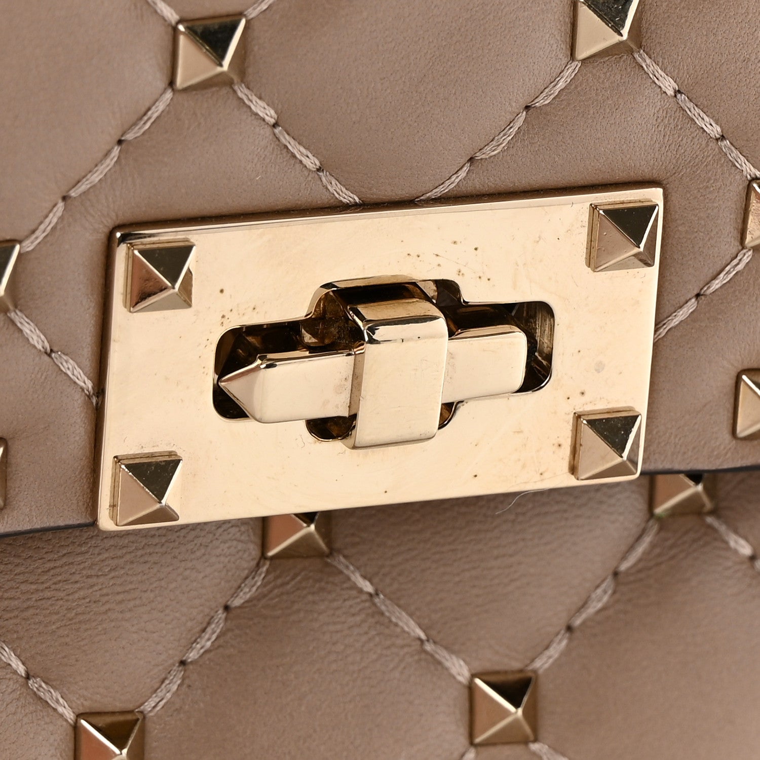Valentino Garavani Lambskin Medium Rockstud Spike Shoulder Bag Poudre 15 of 15