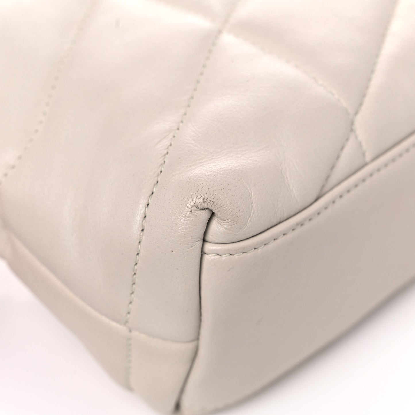Lambskin Quilted Toy Loulou Puffer Monogram Chain Satchel Crema Soft