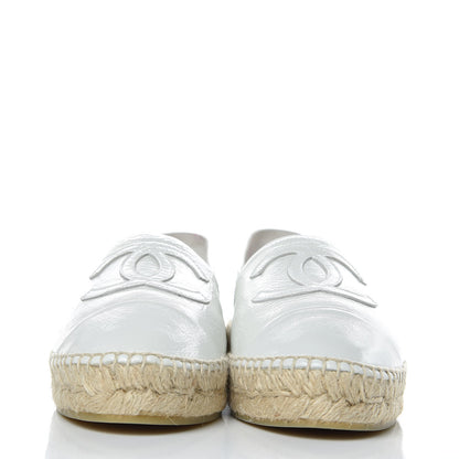 Chanel Distressed Patent CC Espadrilles 37 White 2 of 11