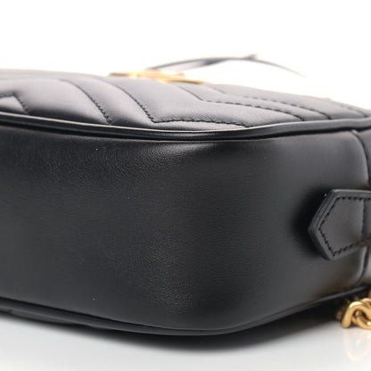Gucci Calfskin Matelasse Mini GG Marmont Chain Shoulder Bag Black 9 of 9