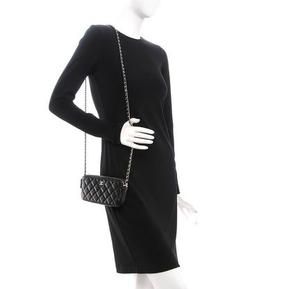 Chanel Lambskin Quilted Small Clutch With Chain Black 2 of 9