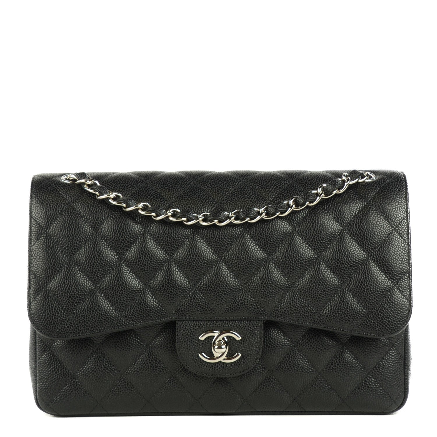 Chanel Caviar Quilted Jumbo Double Flap Black 1 of 12