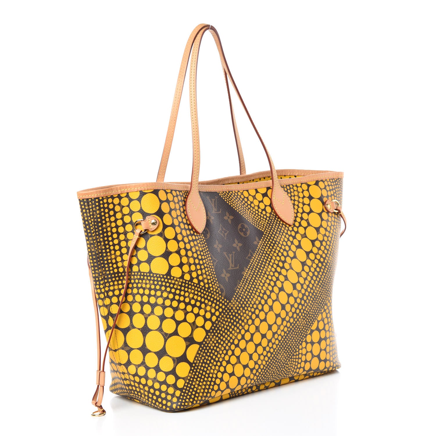 Louis Vuitton Monogram Kusama Waves Neverfull MM Yellow 3 of 14