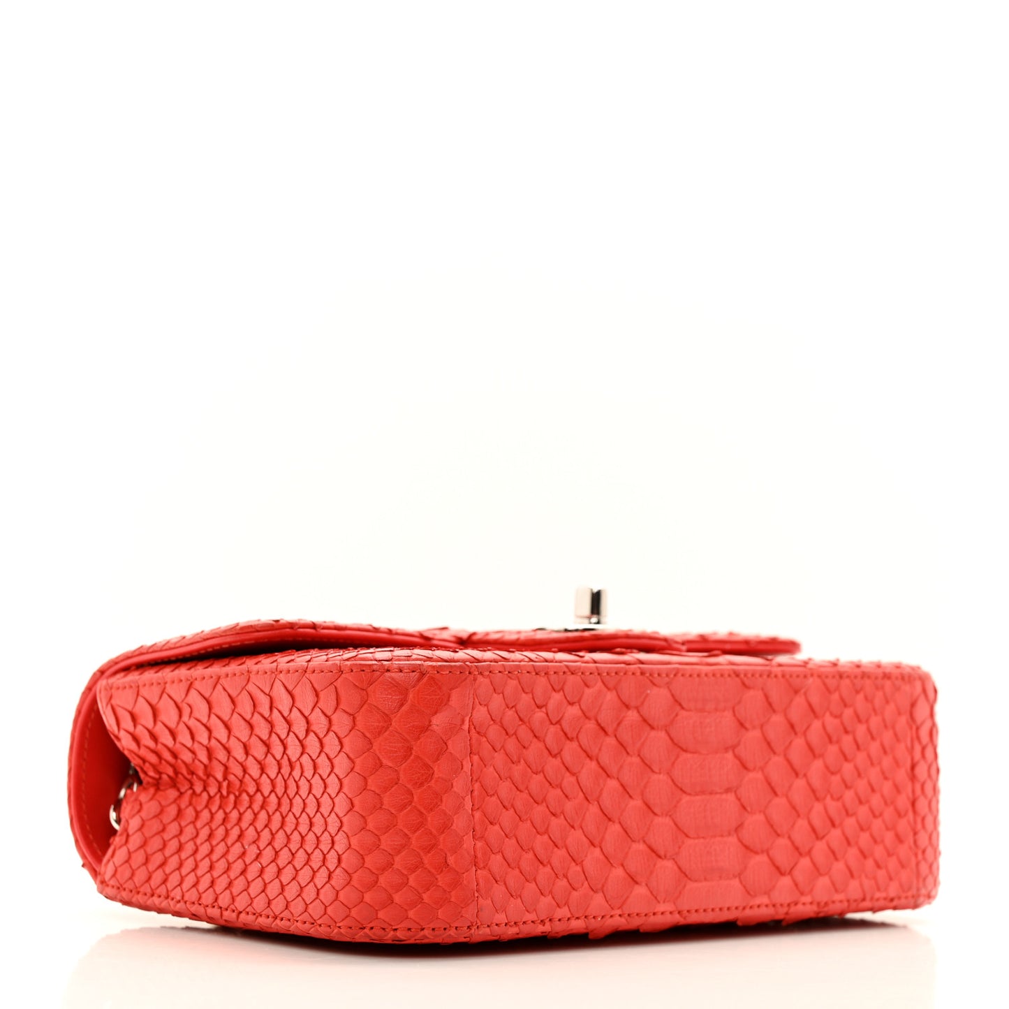 Snakeskin Mini Rectangular Flap Red
