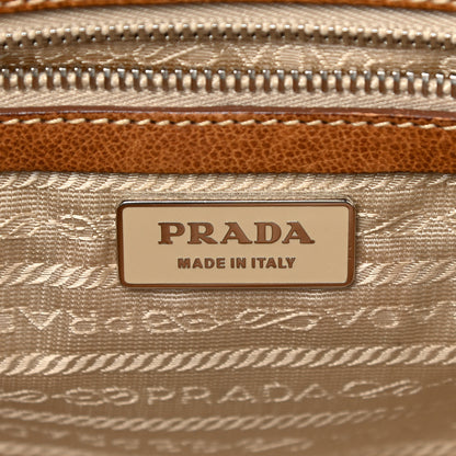 Prada Tessuto Nylon Vitello Foldover Pushlock Satchel Beige 6 of 28