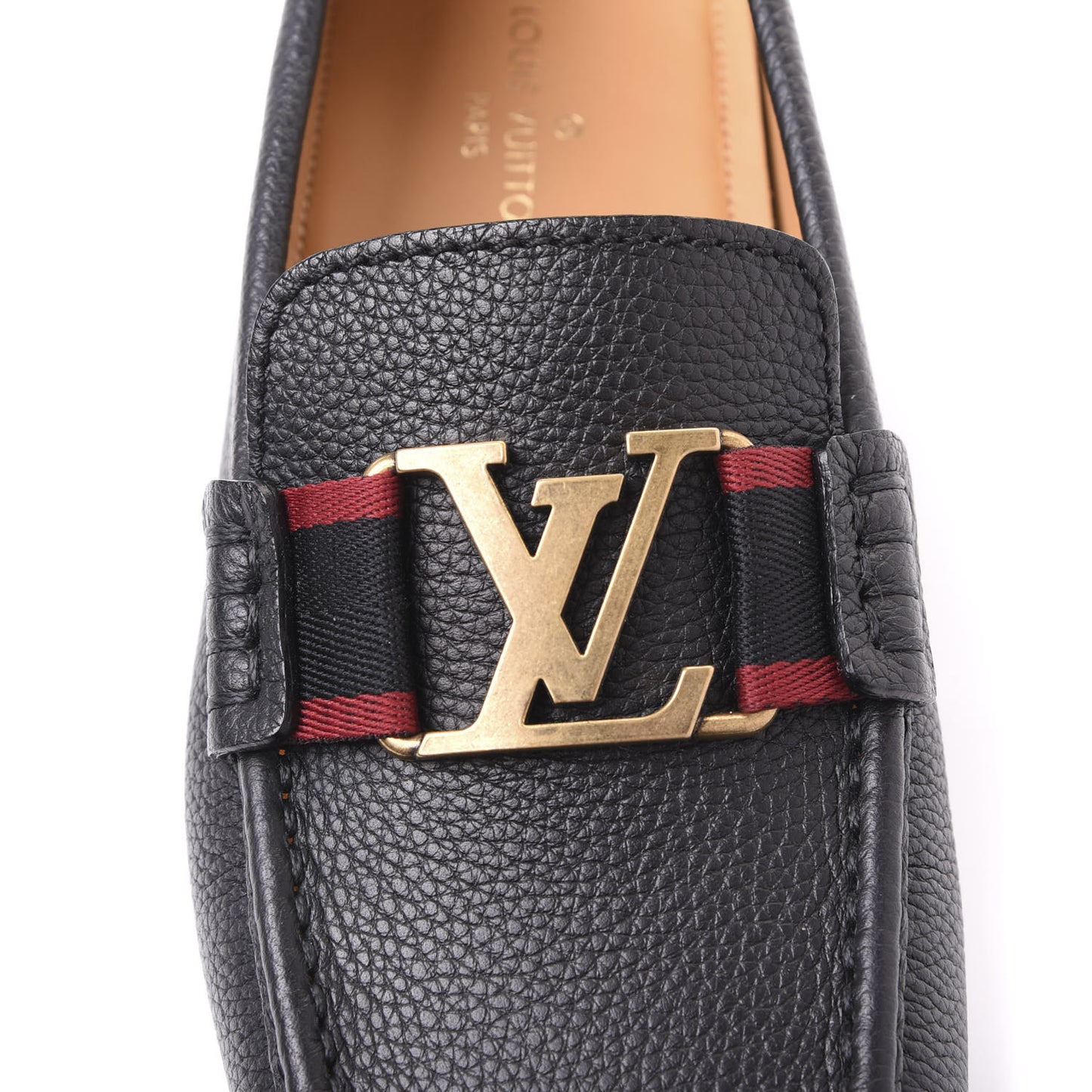 Grained Calfskin Monte Carlo Car Shoe Moccasin Loafers 5 Black
