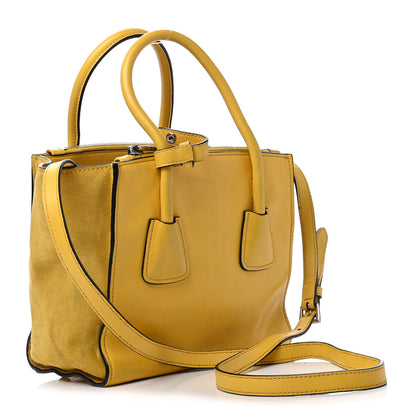 Prada Glace Calfskin Suede Twin Pocket Tote Sole 2 of 7
