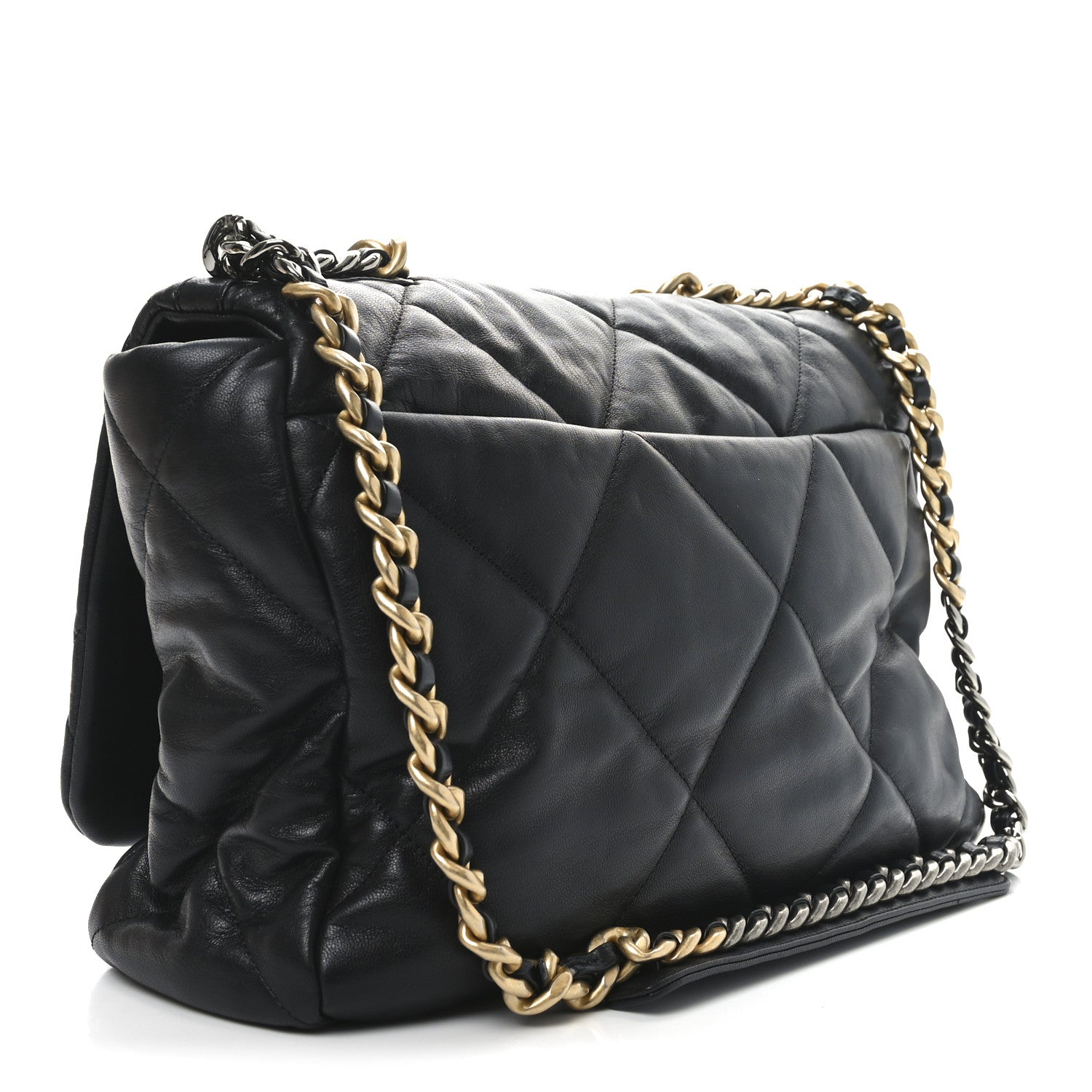 Chanel Goatskin Quilted Maxi Chanel 19 Flap Black 3 of 9