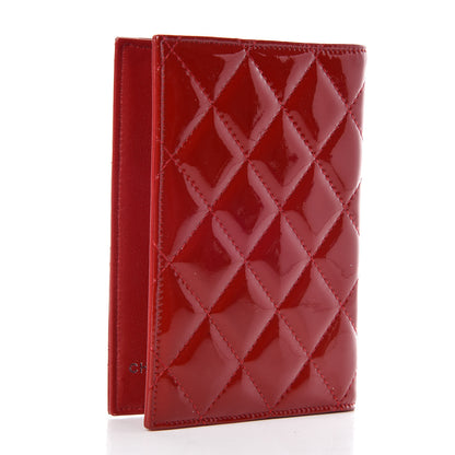 Chanel Patent Calfskin Quilted Passport Holder Red 3 of 8
