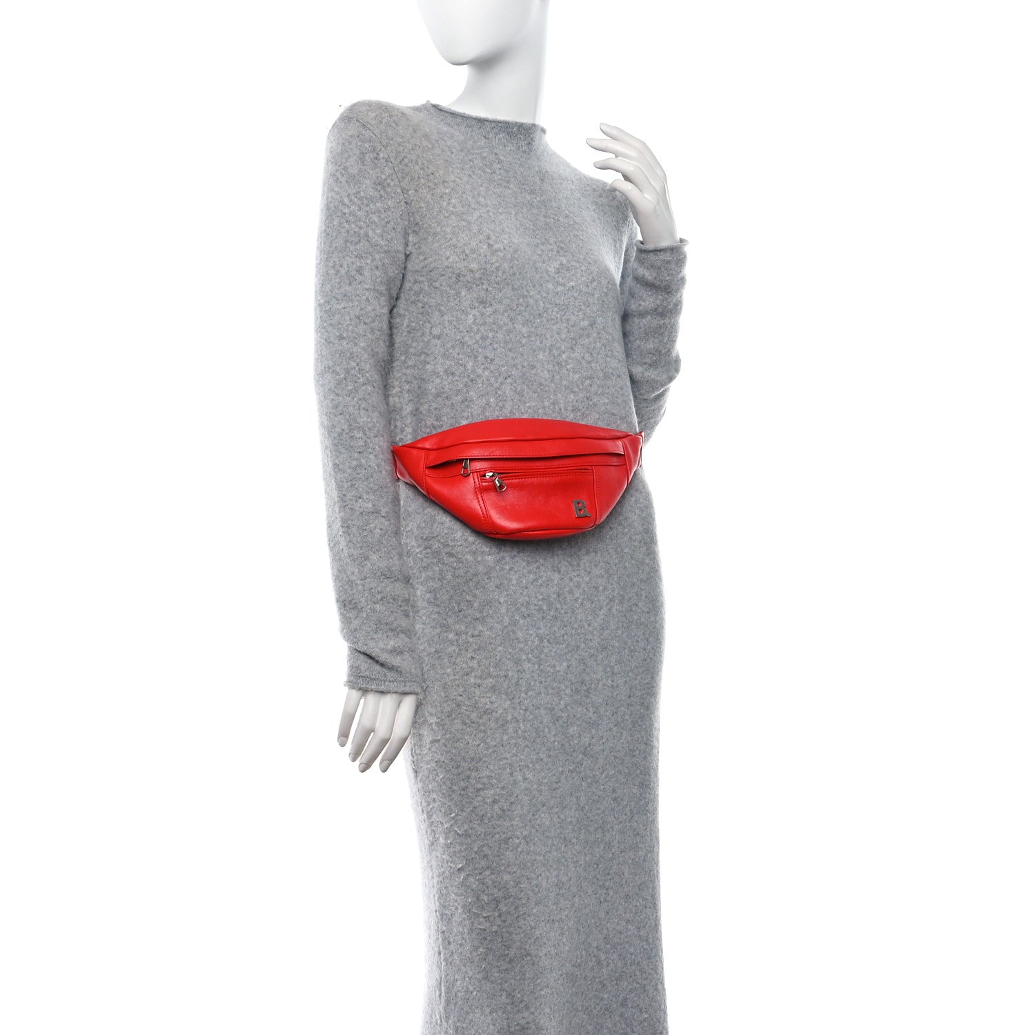 Balenciaga Calfskin Soft XS B Belt Bag Vivid Red 2 of 9