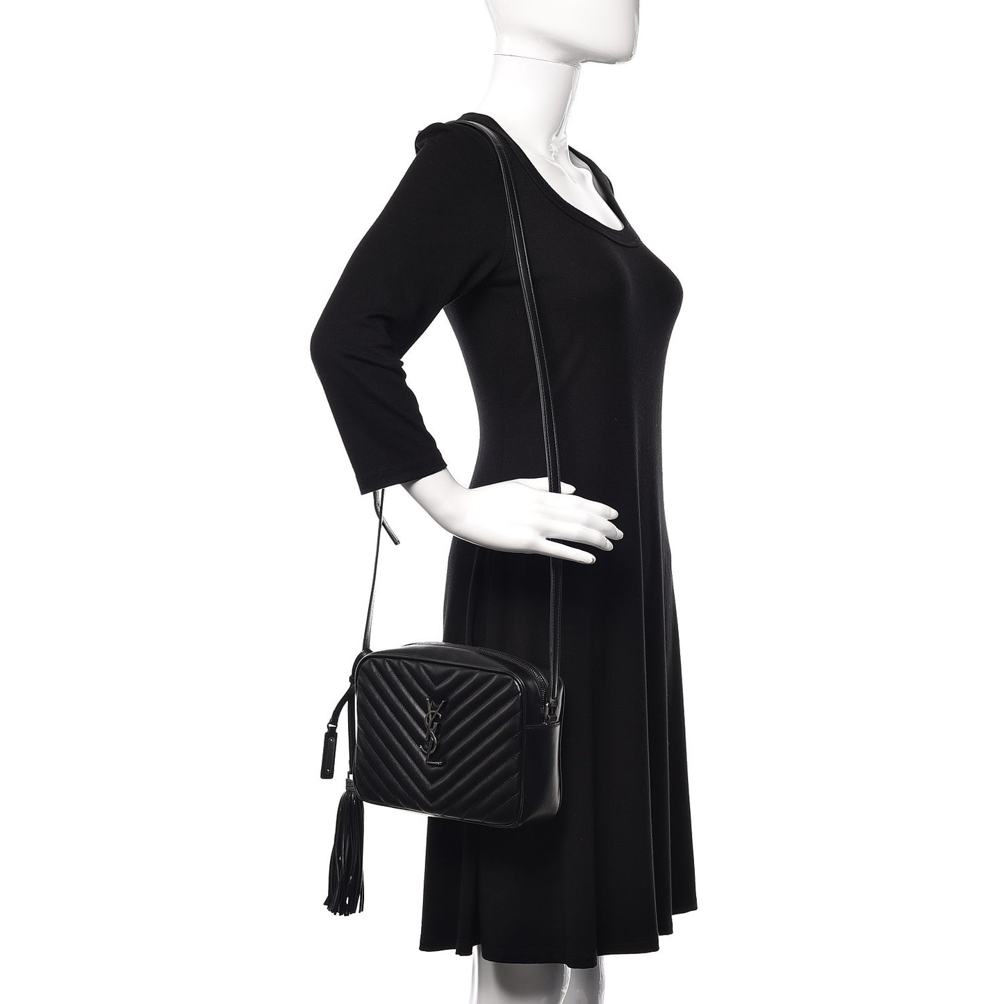 Calfskin Matelasse Monogram Lou Camera Bag Black