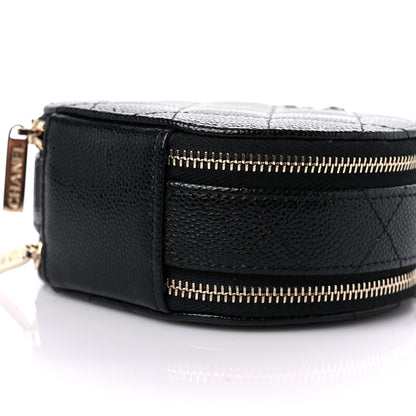 Chanel Caviar Quilted Round Handle With Care Vanity With Chain Black 10 of 11