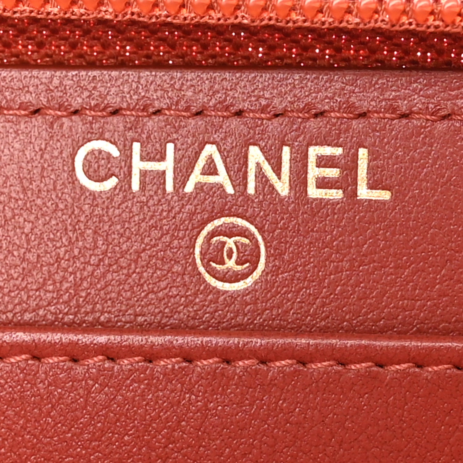 Chanel Lambskin Quilted Boy Zip Around Wallet Orange 7 of 9