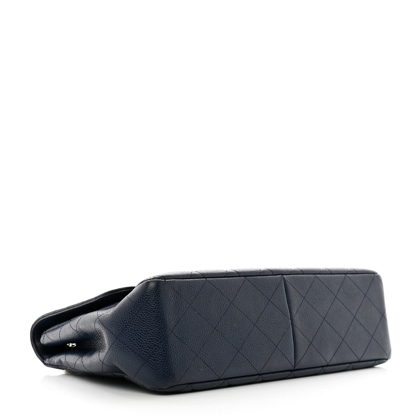 Caviar Quilted Jumbo Single Flap Navy