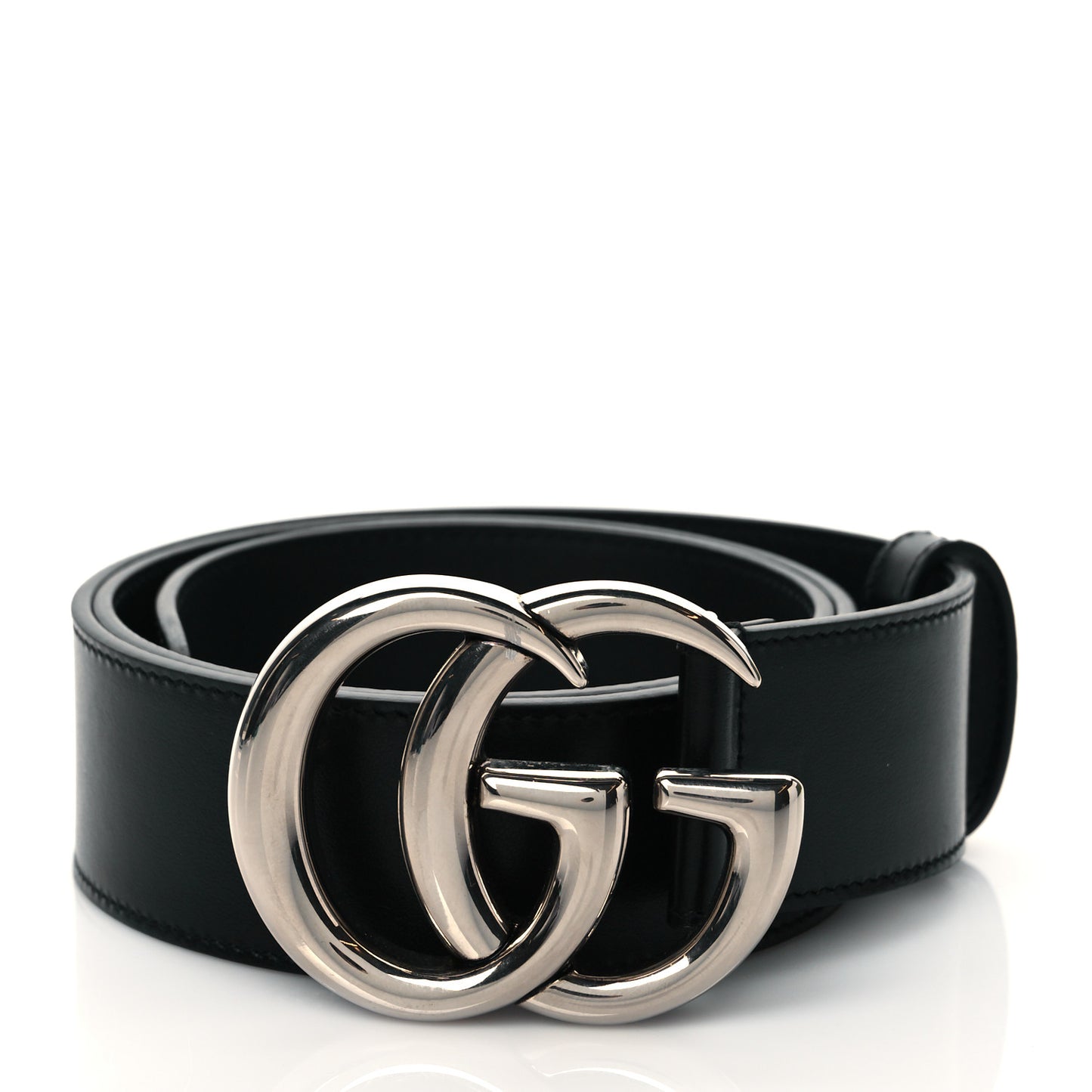 Plutone Calfskin Palladium Double G 40mm Belt 85 34 Black