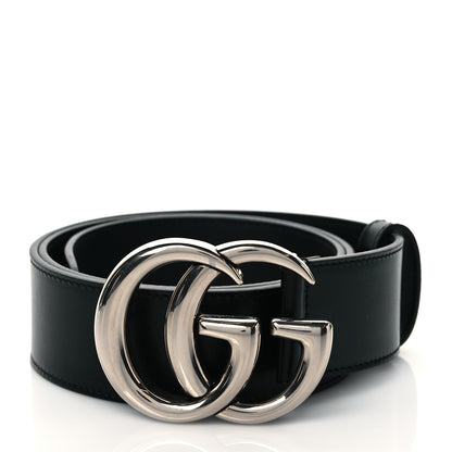 Gucci Plutone Calfskin Palladium Double G 40mm Belt 85 34 Black 1 of 5