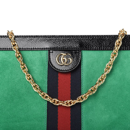Gucci Suede Patent Web Medium Ophidia Chain Shoulder Bag New Shamarock Black 10 of 10