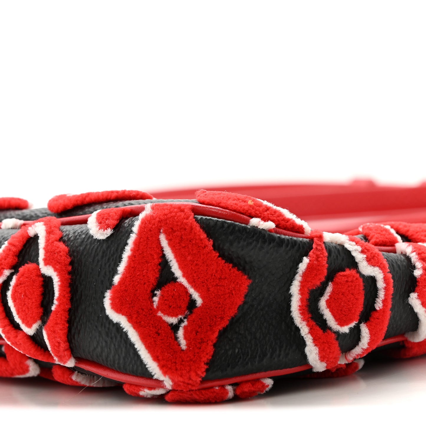 X UF Tufted Monogram Pochette Accessories Black Red