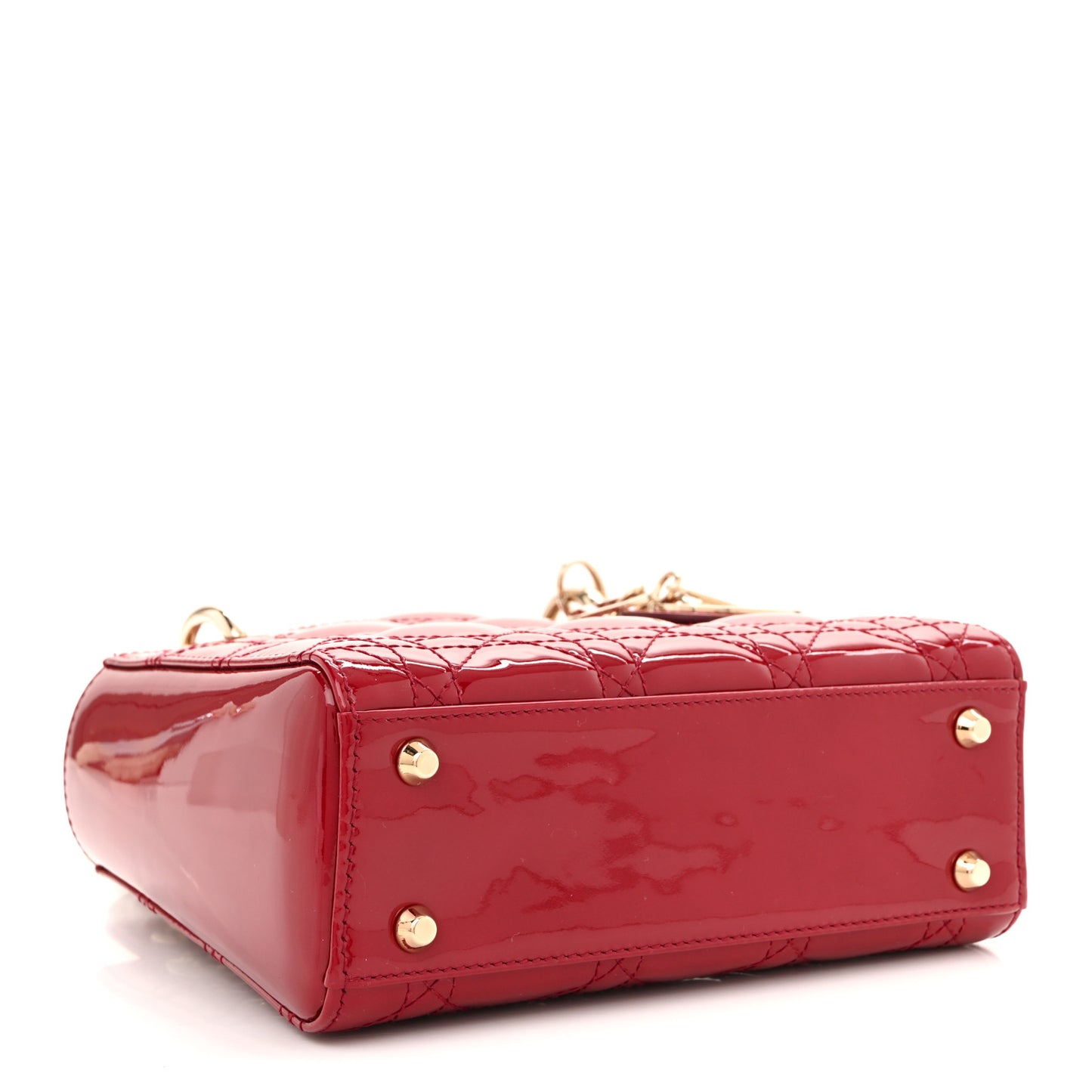 Patent Cannage Mini Lady Dior Red