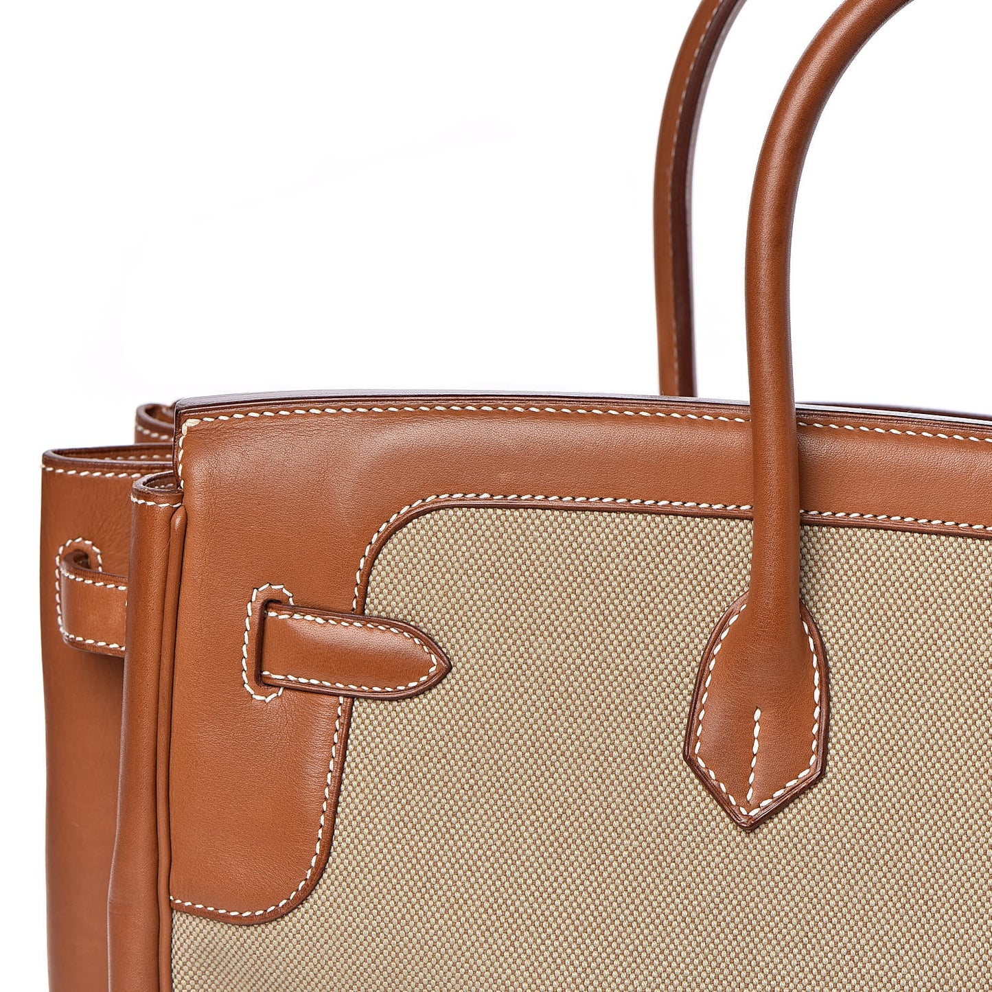 Toile Natural Barenia Flag Birkin 40 Fauve