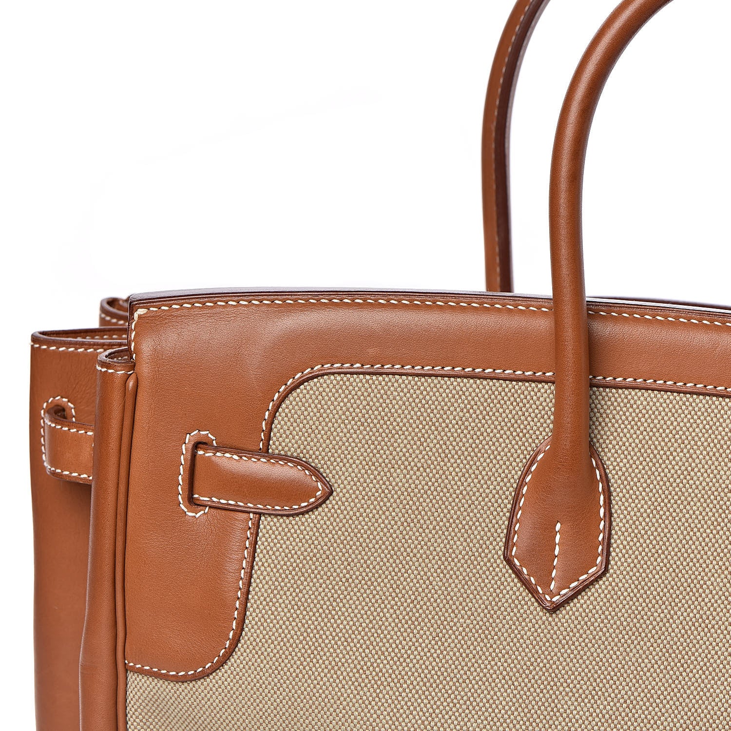 Hermes Toile Natural Barenia Flag Birkin 40 Fauve 25 of 33